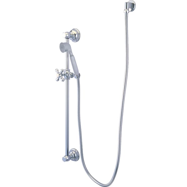 Shower Combo, Polished Chrome, Wall Mount